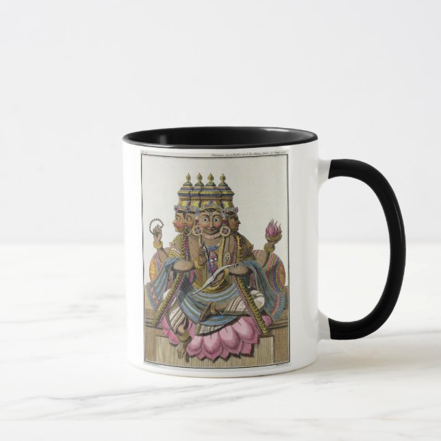 Taza Brahma, dios hindú de la creación, del 'viaje aux. (Derecha)