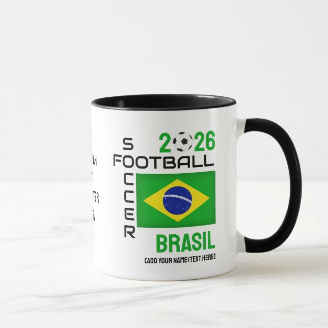Taza BRASIL BRAZIL Soccer Custom Name 2026 CUALQUIER AÑ (Derecha)