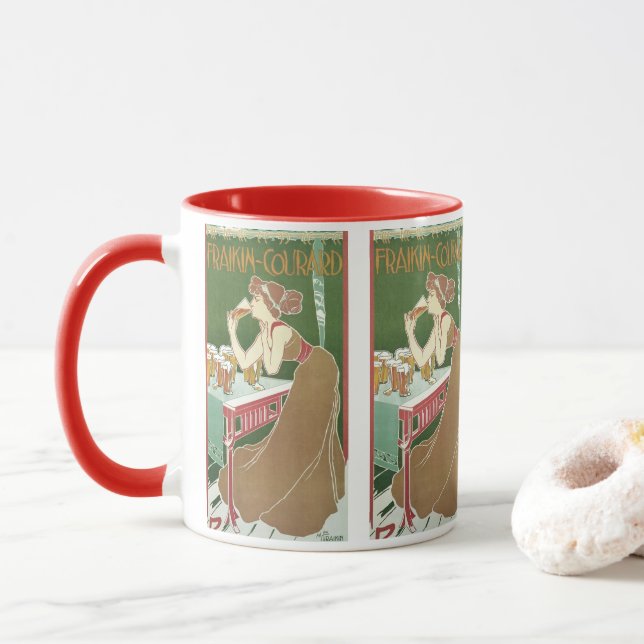 Taza Brasserie de estilo Art Nouveau de época Fraikin-C (Con donut)