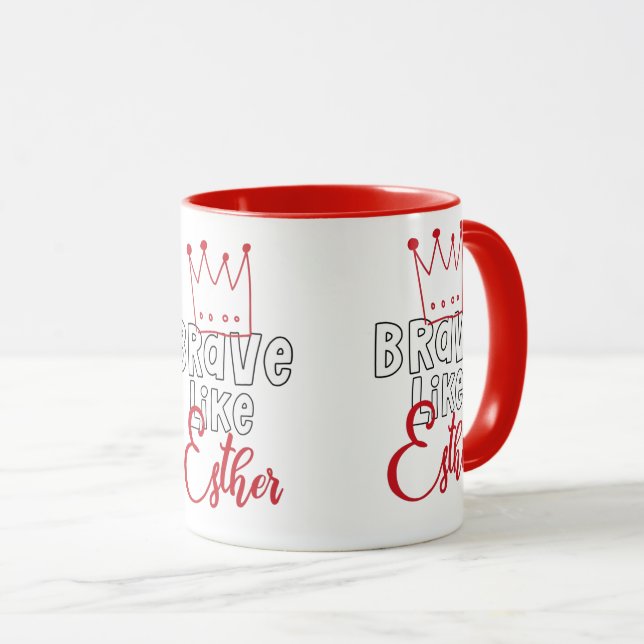 Taza Brave Like Esther - Inspirando el arte purista jud (Anverso derecho)