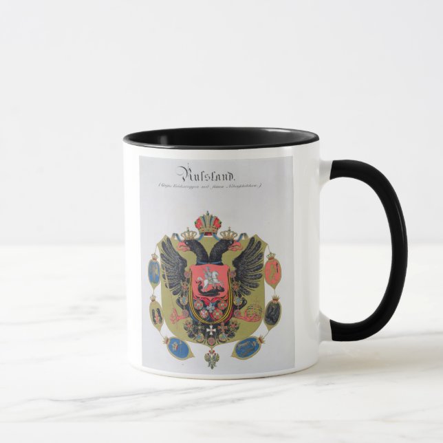 Taza Brazos y escudo del estado de Rusia imperial, f (Derecha)