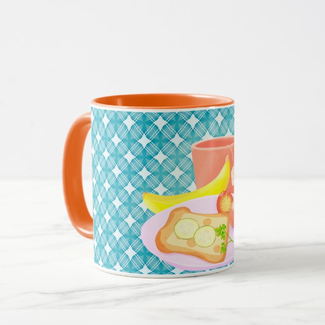 Taza Breakfas Gingham (Anverso izquierdo)