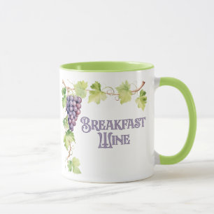 Taza Breakfast Wine Funny Trendy