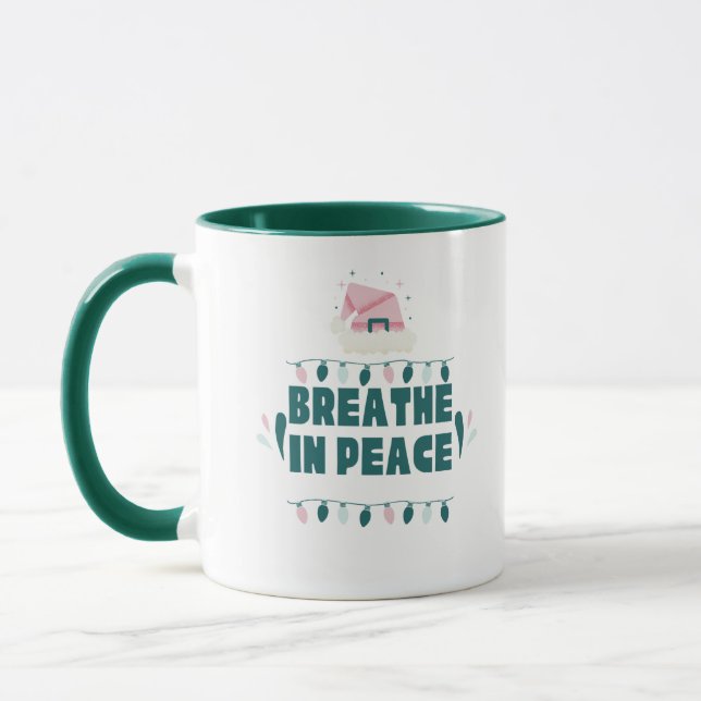 Taza “Breathe in Peace” Minimalist Zen Mug (Izquierda)
