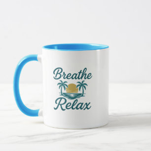 Taza Breathe Relax Palm Sunset Mug