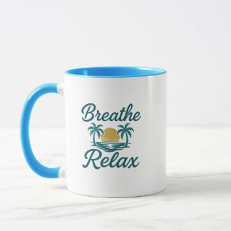 Taza Breathe Relax Palm Sunset Mug