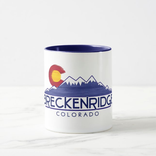 Taza Breckenridge Colorado wood mountains mug (Centro)