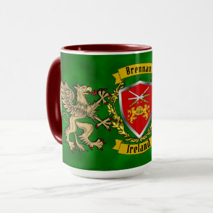 Taza Brennan Irish Shield y Griffins Personalizados