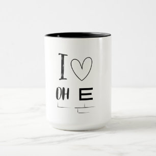Taza Brew con el corazón: Me encanta Oh E