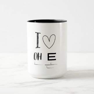 Taza Brew con el corazón: Me encanta Oh E