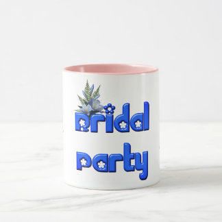 Taza Bridal Party Cute Boda Personalizado Azul