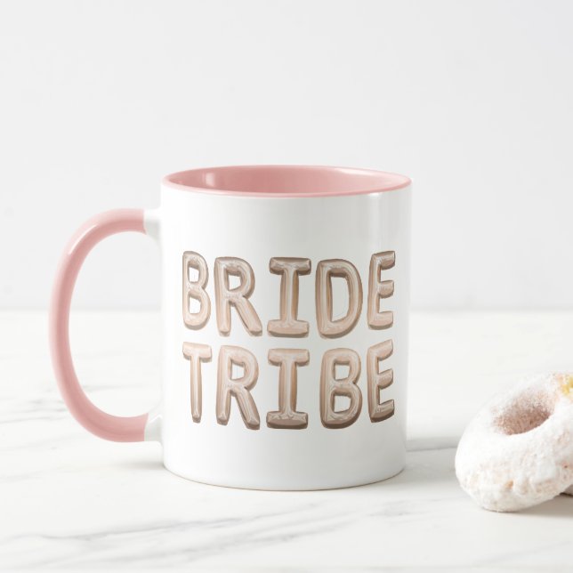 Taza Brides Tribe Rosa Dorado Despedida de Soltera Fies (Con donut)