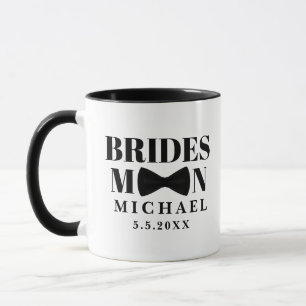 Taza BRIDESMAN boda de corbata negra personalizado