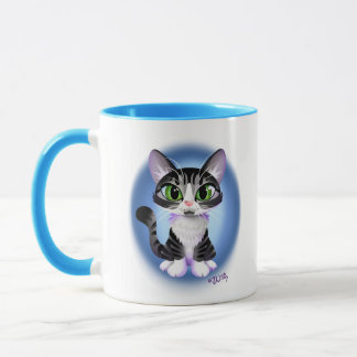 Taza BRIGHT EYED TABBY KITTEN by Jeff Willis Art