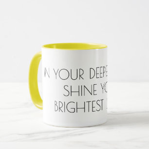 Taza Brilla tu texto ligero, motivación inspiradora