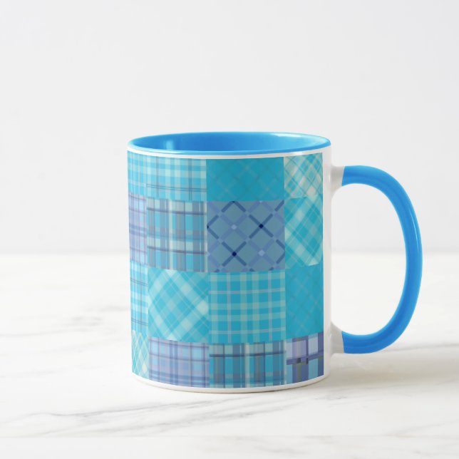 Taza Brillante Blue Madras Plaid (Derecha)