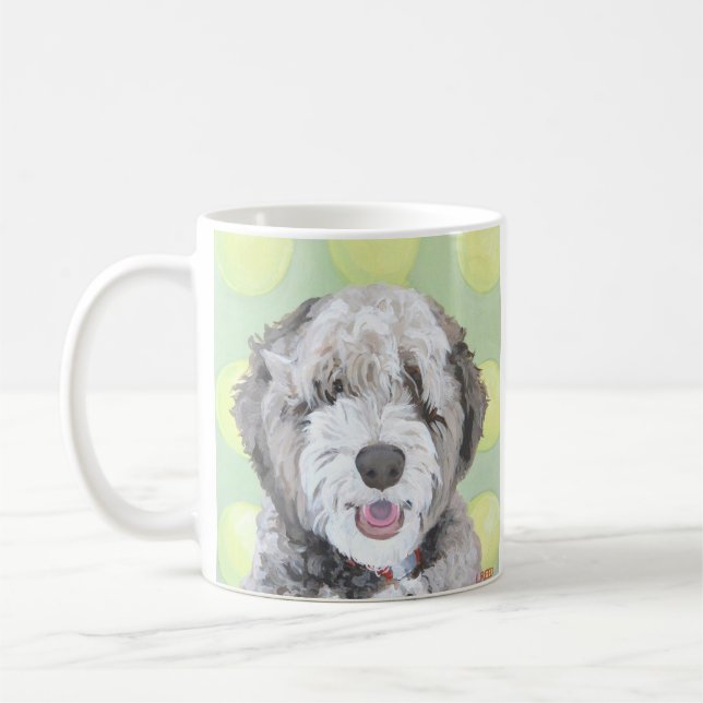 Taza brillante de Labradoodle (Izquierda)