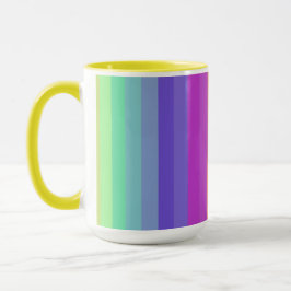 Taza Brillante Pastel de raya arcoiris