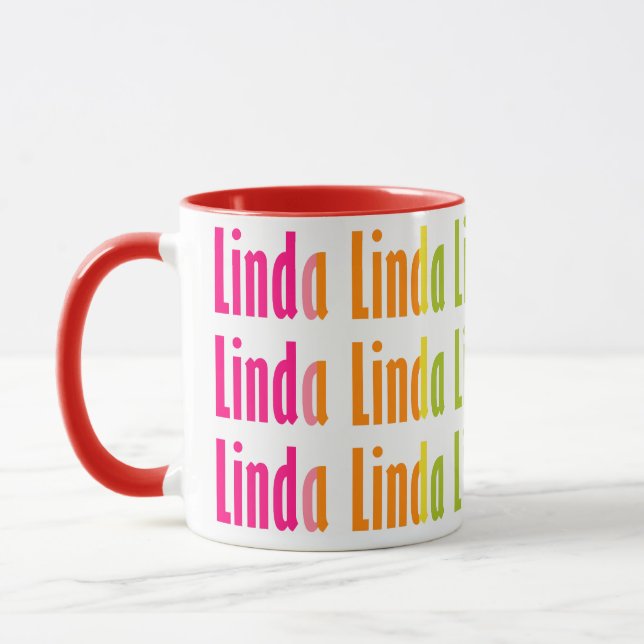 Taza Brillante patrón de color de nombre personalizado  (Izquierda)