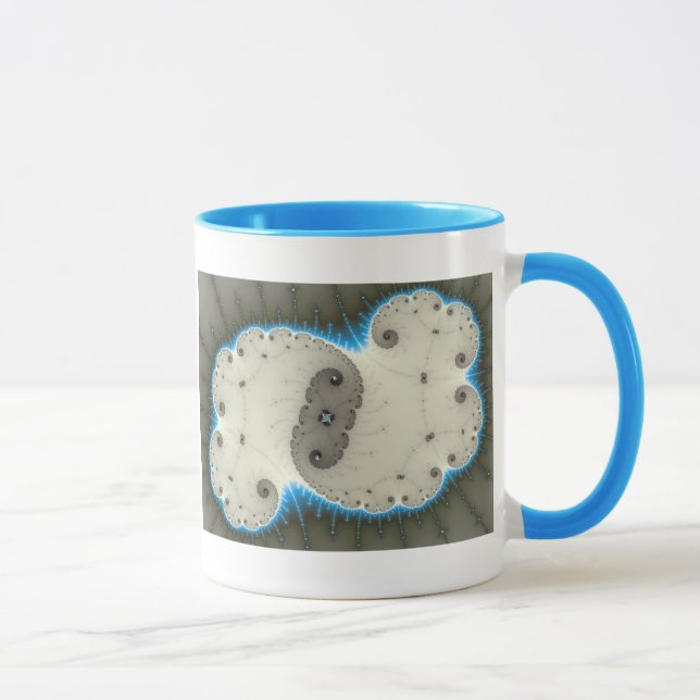 Taza Brillo azul - Mug fractal (Derecha)