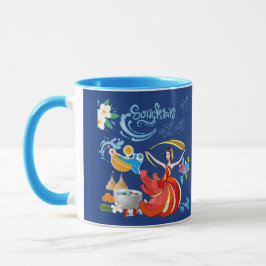Taza brillo de año nuevo tailandés azul marino