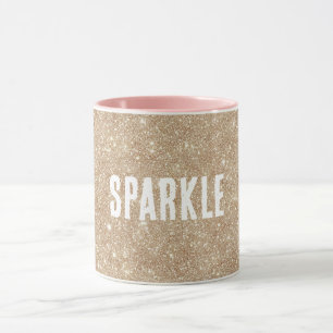 Taza Brillo de purpurina dorada