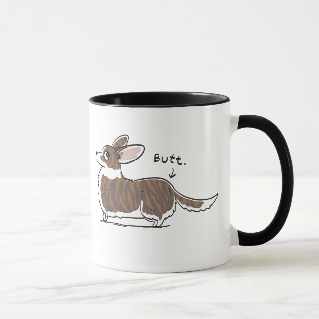 Taza Brindle del extremo del Corgi de la rebeca (Derecha)