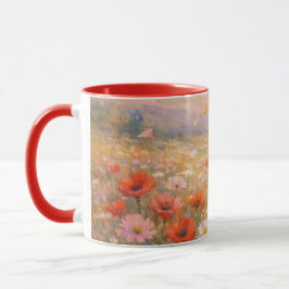 Taza Brisa Floral - Arte de Estilo de Pintura Pastel