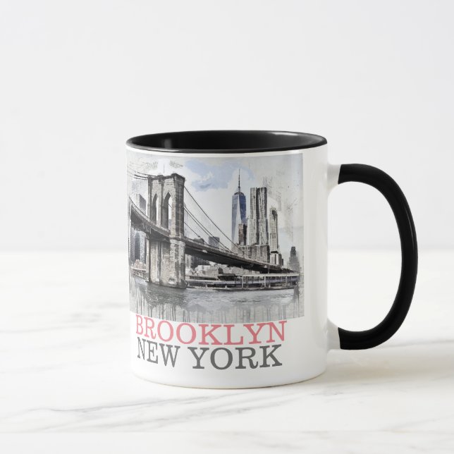 Taza Brooklyn Nueva York, escena del puente (Derecha)