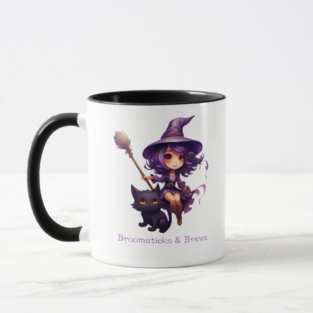 Taza Broomsticks And Brewitch Halloween Mug (Izquierda)