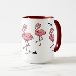 Taza Brote de té de café flamingo rosa