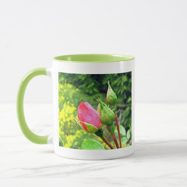 Taza brotes de flores rosadas de verano (Izquierda)