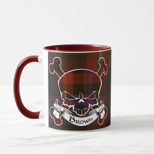 Taza Brown Tartan Skull Mug (Izquierda)