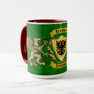 Taza Browne Irish Shield y Griffins Personalizados