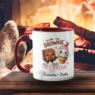 Taza "Brownie To My Ice Cream" Personalizado Pareja