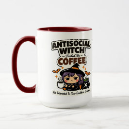 Taza Bruja Antisocial Alimentada Por Café Grande Hallow