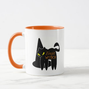 Taza Bruja Básica De Halloween Gato Negro