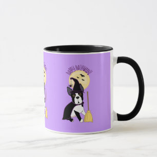 Taza Bruja de Boston Terrier del feliz Halloween