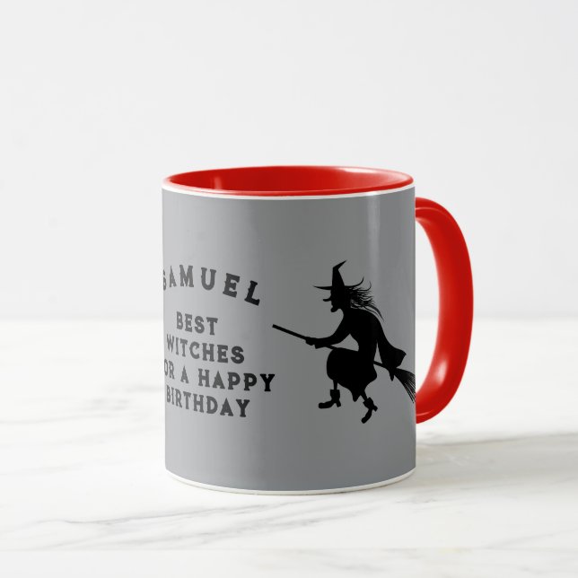 Taza Bruja de cumpleaños de Halloween para niños (Anverso derecho)