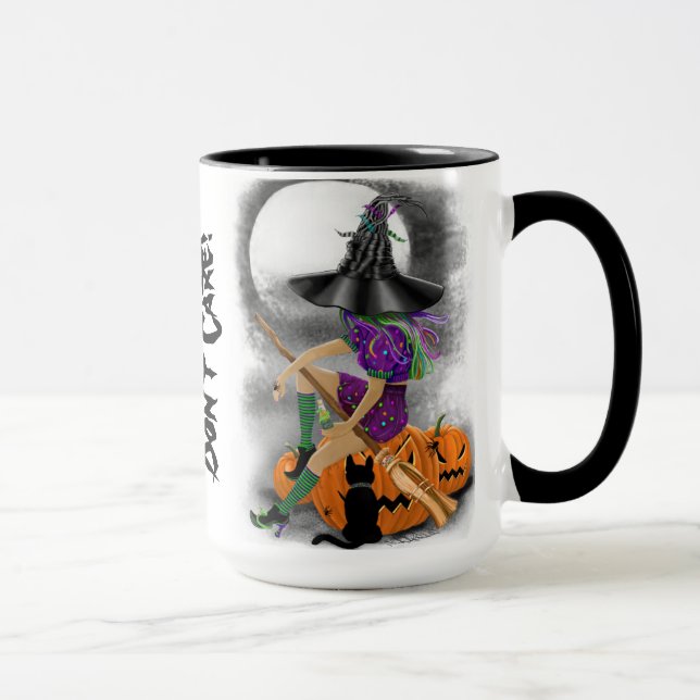 Taza Bruja de Halloween con gato negro (Derecha)