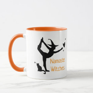 Taza Bruja de Halloween Namaste Brujas Negro Naranja Di
