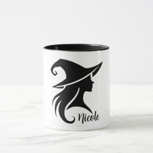 Taza Bruja de sombrero negro Wicca Halloween 
