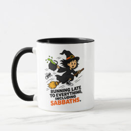 Taza Bruja Divertida con TDAH que Llega Tarde en Hallow