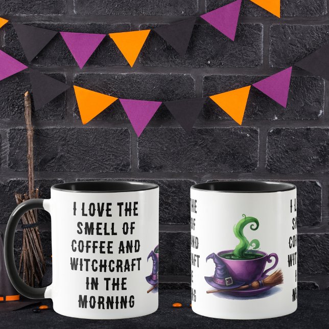 Taza Bruja Divertida Tema Morado Verde y Negro Hallowee (Subido por el creador)