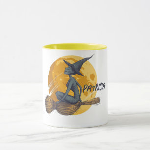 Taza Bruja en la escoba