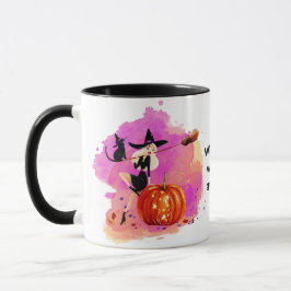 Taza Bruja fresca de Halloween con gato