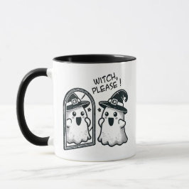 Taza ¡Bruja, por favor! Fantasma de Halloween