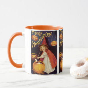 Taza Bruja Vintage Alegre de Halloween por Ellen Clapsa