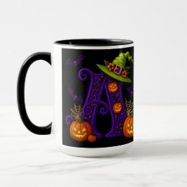 Taza Brujería Halloween inicial "A" Mug