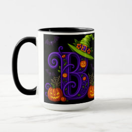 Taza Brujería Halloween inicial "B" Mug